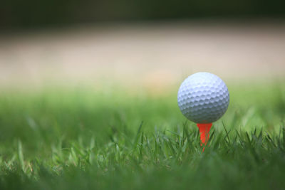 Close-up of ball on field