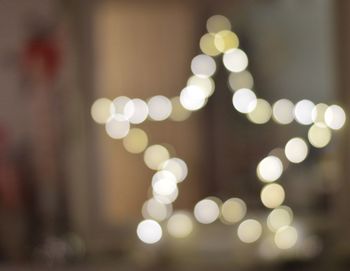 Defocused image of illuminated christmas tree