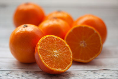 Close-up of orange on table