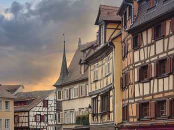 Low angle view of buildings in city