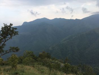 Scenic view of mountains against sky