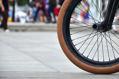 Close-up of bicycle spoke