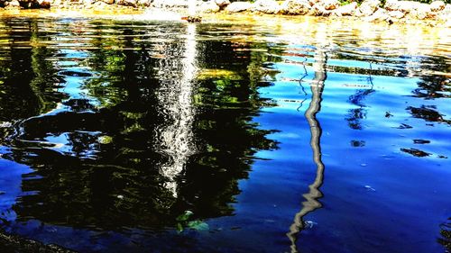 High angle view of rippled water in lake