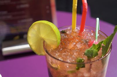 Close-up of drink on table