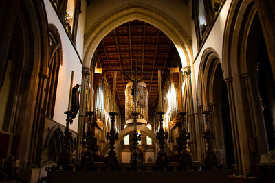 Interior of illuminated building