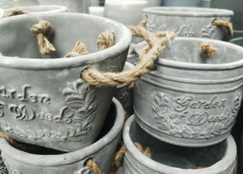 Close-up of rope tied on metal