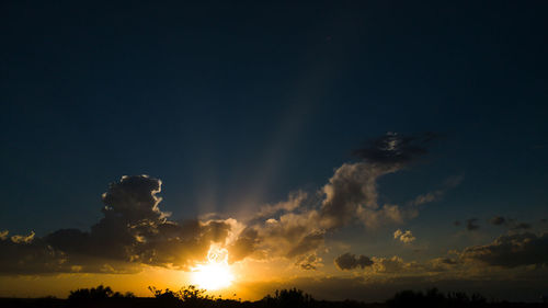 Low angle view of sky at sunset