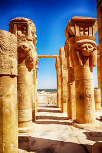 Old ruins of temple against clear sky