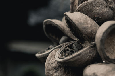 Close-up of stack of shoes