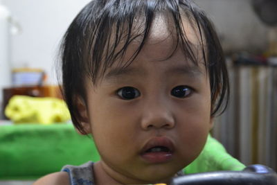 Close-up portrait of cute boy