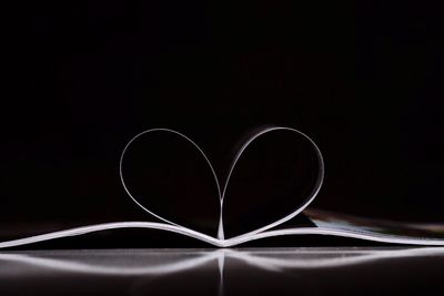 Close-up of heart shape against black background