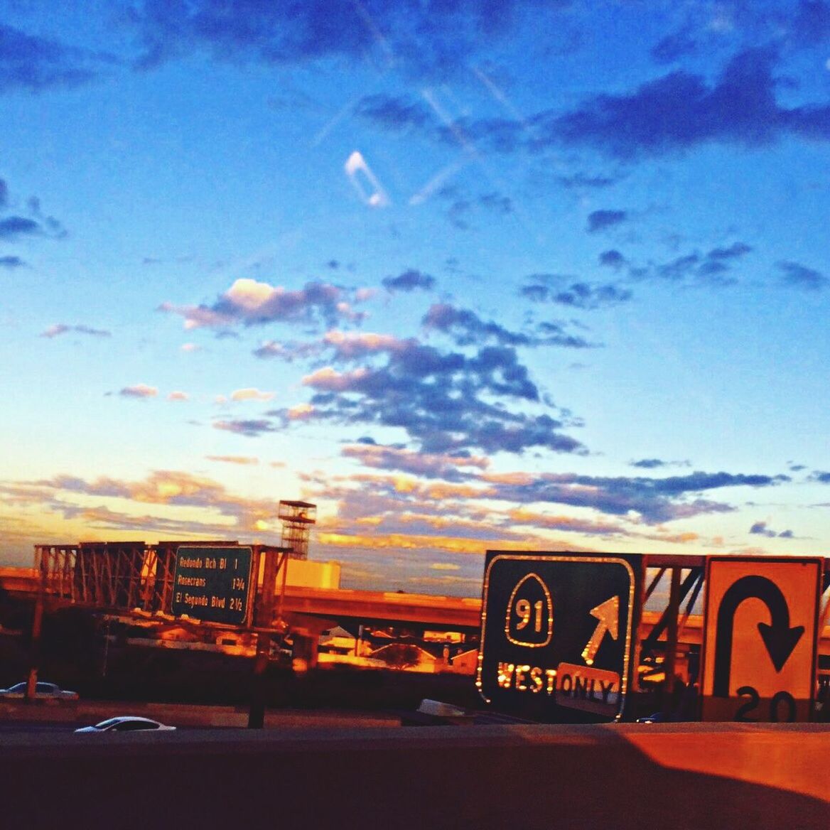 VIEW OF ROAD AT SUNSET