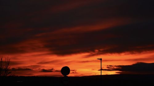 Scenic view of dramatic sky during sunset