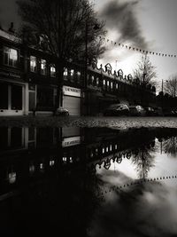 Reflection of sky on lake