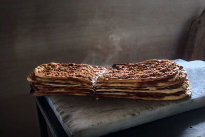 Close-up of cake on table