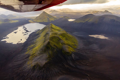 Aerial view of mountain range