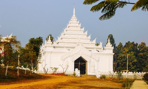 Exterior of temple against sky