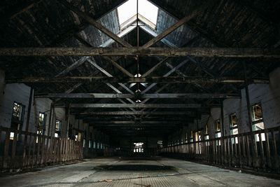 Interior of empty barn