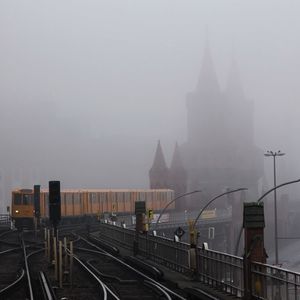 View of cityscape during foggy weather