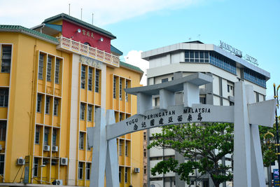 Low angle view of building against sky