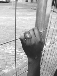 Close-up of cropped hand