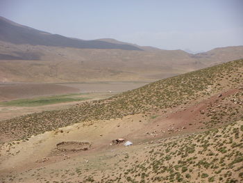 Scenic view of desert against sky