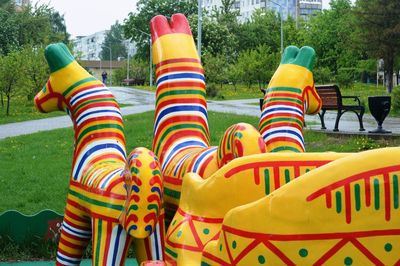 Close-up of carousel in amusement park