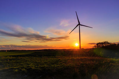 Sunset over a field