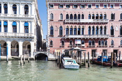 View of boats in water