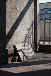 Shadow of building on wall