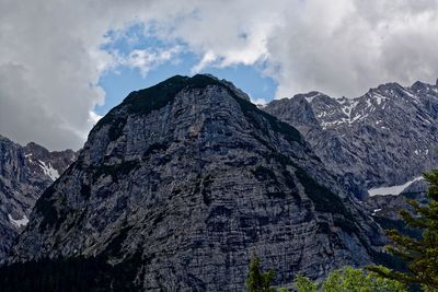 Low angle view of mountains against sky