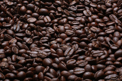 Full frame shot of roasted coffee beans