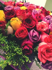 Close-up of multi colored roses