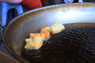 Close-up of person preparing food