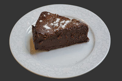 Chocolate cake in plate