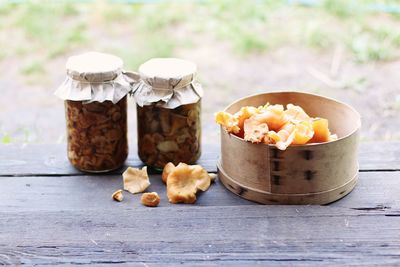 Canned chanterelle mushrooms