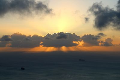 Scenic view of sea at sunset