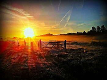 Sunset over landscape