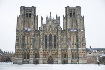 View of cathedral against sky during winter in city