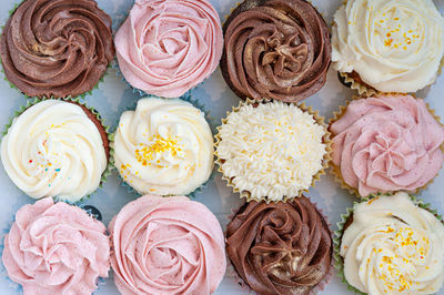 Full frame shot of cupcakes