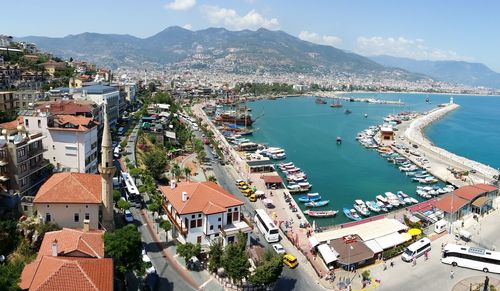 High angle shot of townscape