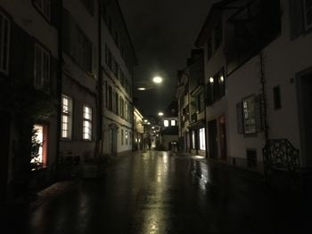 Illuminated street light at night