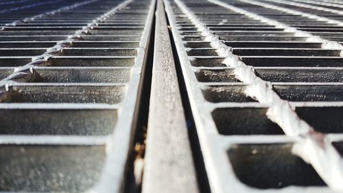 Close-up of railroad track