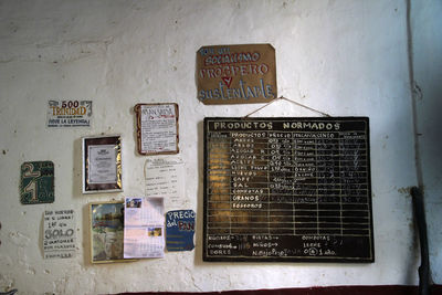 Information sign on wall