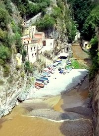 View of boats in river