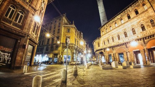 Illuminated city at night