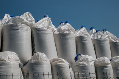 Stack of big bag contain sand