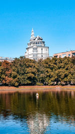 Reflection of building in lake