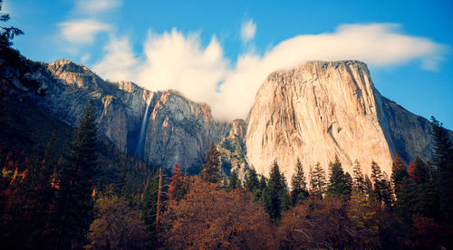 Majestic rocky mountains against sky