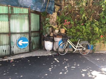 Bicycle against wall